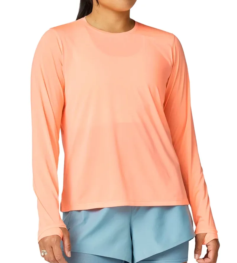 Brooks Women's Dash Long Sleeve Running Top in Cyber Peach