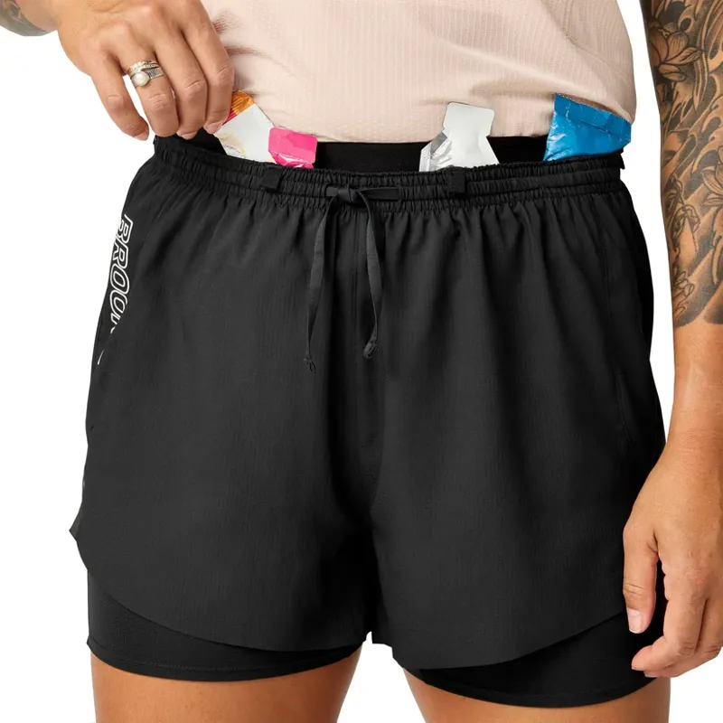 Brooks Women's Cascadia 2-in-1 Trail Running Shorts in Black-3