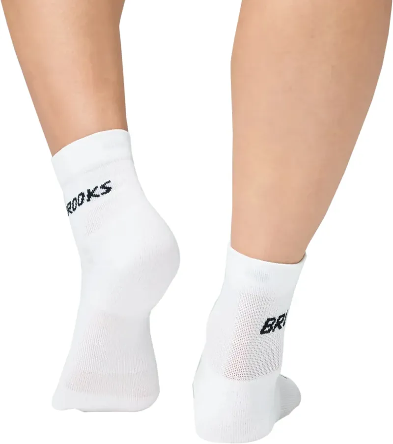 Brooks Run In Quarter Running Socks in 3 Pack White-1