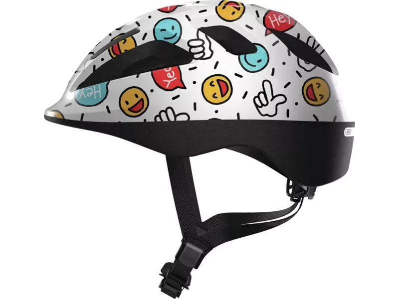 ABUS - SMOOTY 2.0 Kids Helmet in White Smiley  - Small 