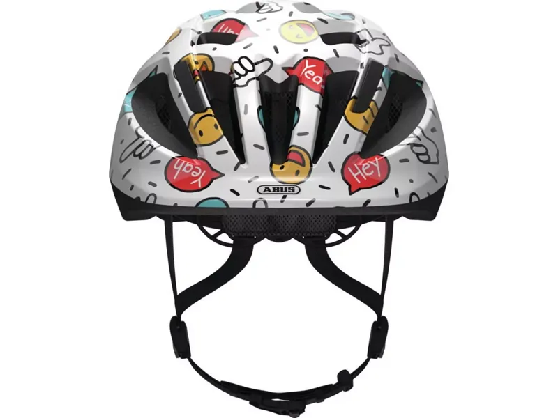 ABUS - SMOOTY 2.0 Kids Helmet in White Smiley  - Small -3
