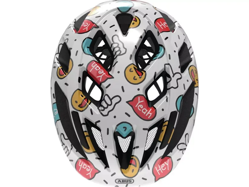 ABUS - SMOOTY 2.0 Kids Helmet in White Smiley  - Small -1