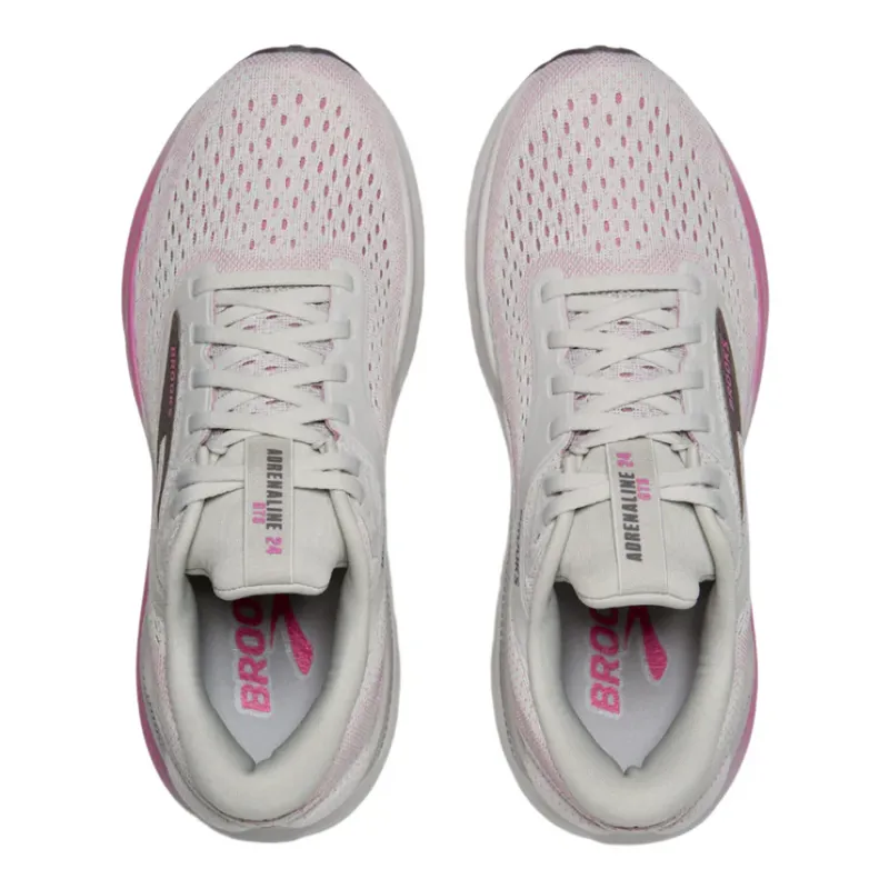 Brooks Women's Glycerin GTS 22 Running Shoes in Oyster/Excalibur/Pink -2