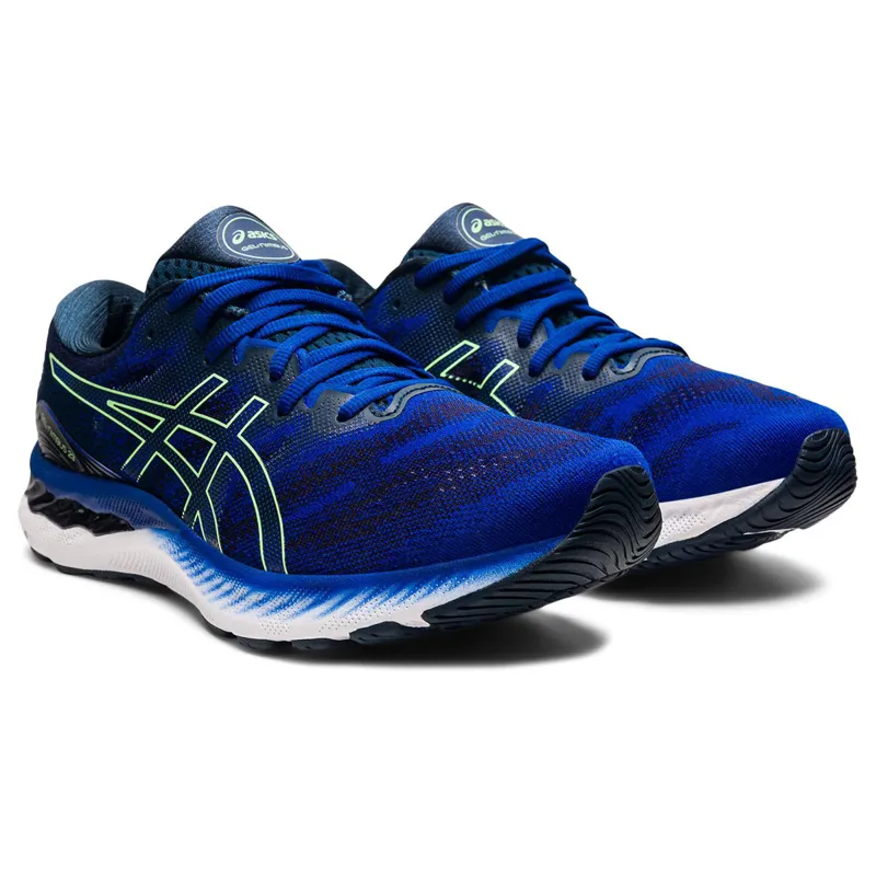 Asics Gel Nimbus 23 Mens Running Shoes in Monaco Blue/Bright Lime-2