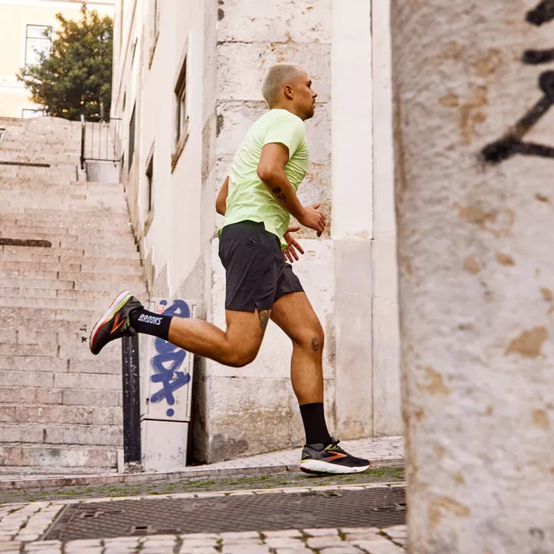 Brooks Men's Ghost 16 Running Shoes in Black/Mandarin Red/Green-8