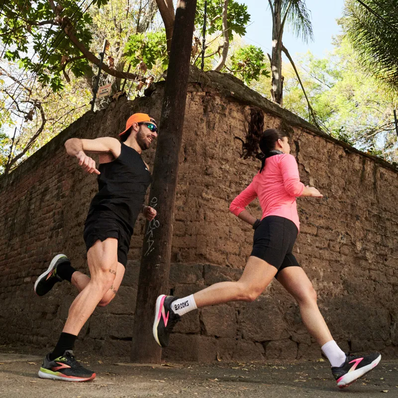 Brooks Men's Ghost 16 Running Shoes in Black/Mandarin Red/Green-6