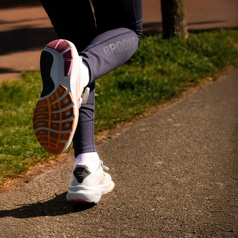 Brooks Women's Ghost 17 Running Shoes in Oyster/Apricot/Pink-6