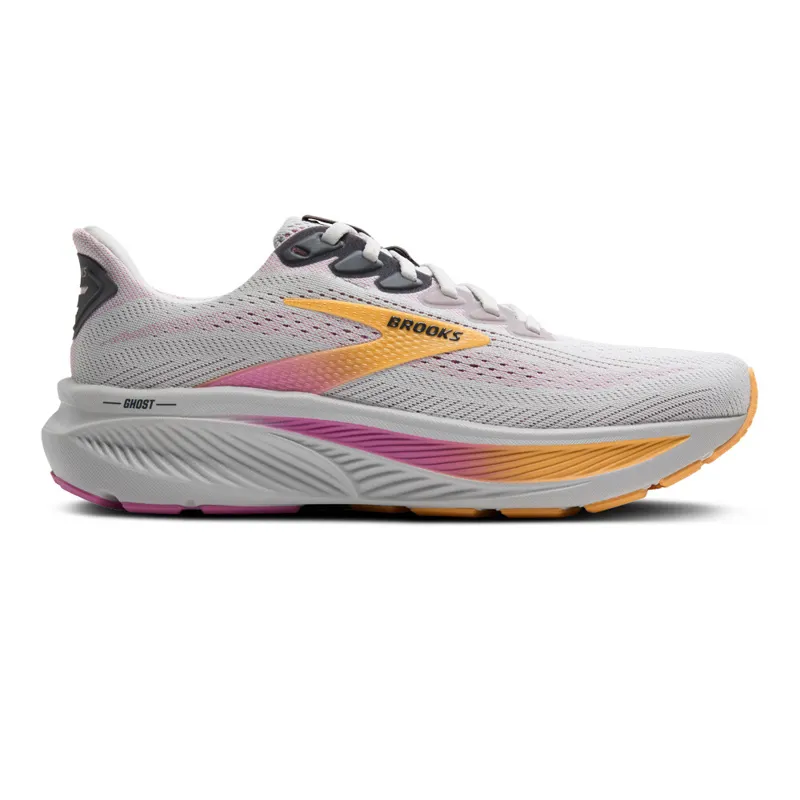 Brooks Women's Ghost 17 Running Shoes in Oyster/Apricot/Pink