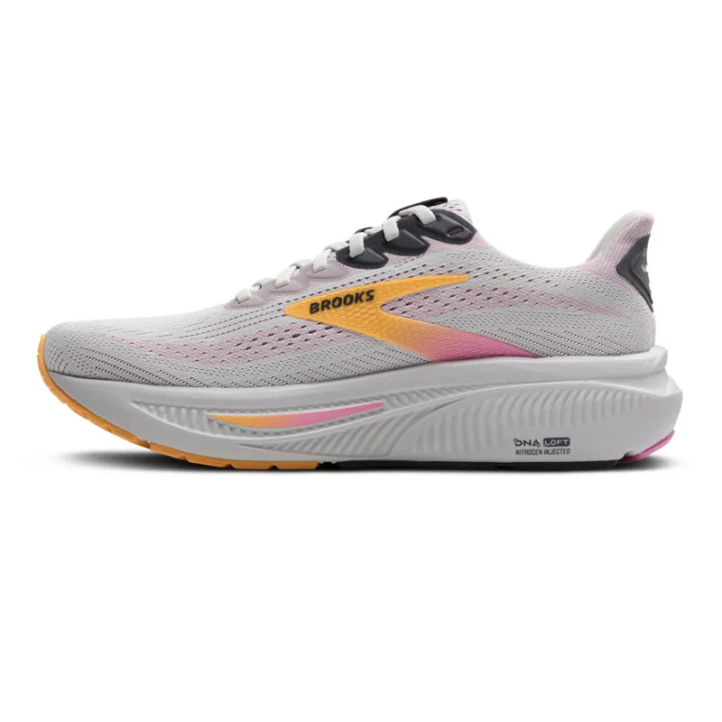 Brooks Women's Ghost 17 Running Shoes in Oyster/Apricot/Pink-12