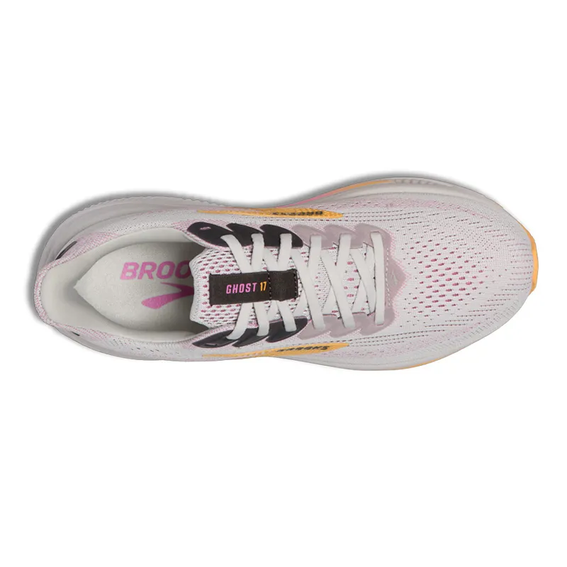 Brooks Women's Ghost 17 Running Shoes in Oyster/Apricot/Pink-11