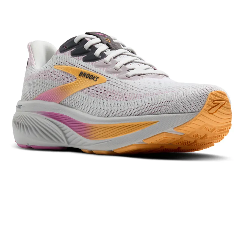 Brooks Women's Ghost 17 Running Shoes in Oyster/Apricot/Pink-10