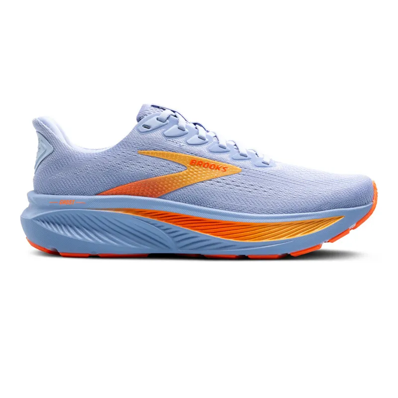 Brooks Women's Ghost 17 Running Shoes in Blue Heron/White/Orange-4