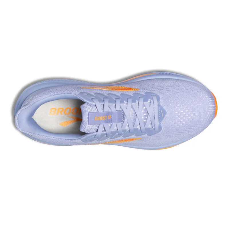 Brooks Women's Ghost 17 Running Shoes in Blue Heron/White/Orange-1