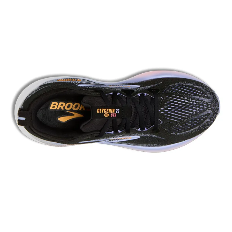 Brooks Women's Glycerin GTS 22 Running Shoes in Black/Blue Heron/Orange-5
