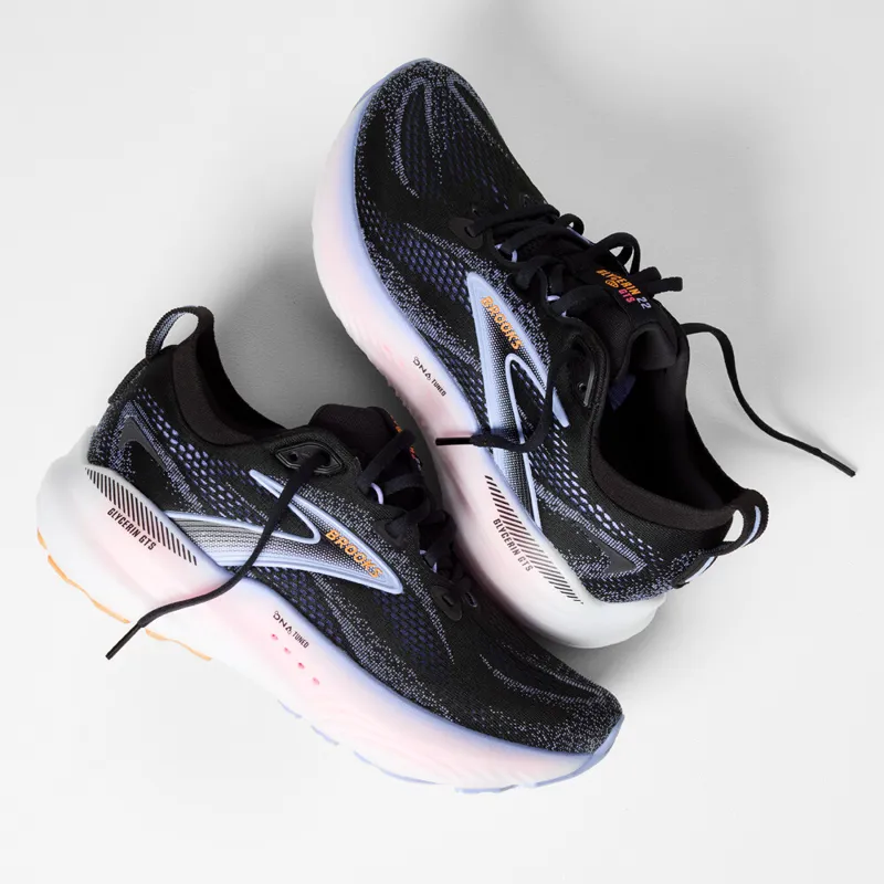 Brooks Women's Glycerin GTS 22 Running Shoes in Black/Blue Heron/Orange-1