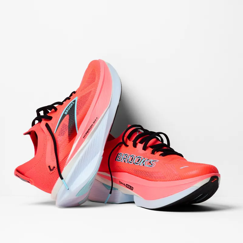 Brooks Men's Hyperion Max 3 Running Shoes in  Fiery Coral/Black/Atomizer-1