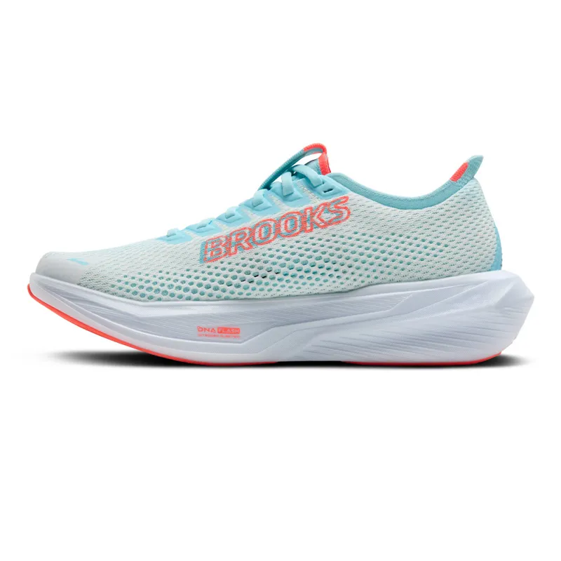 Brooks Women's Hyperion 3 Running Shoes in White/Pink Clay/Atomizer -4