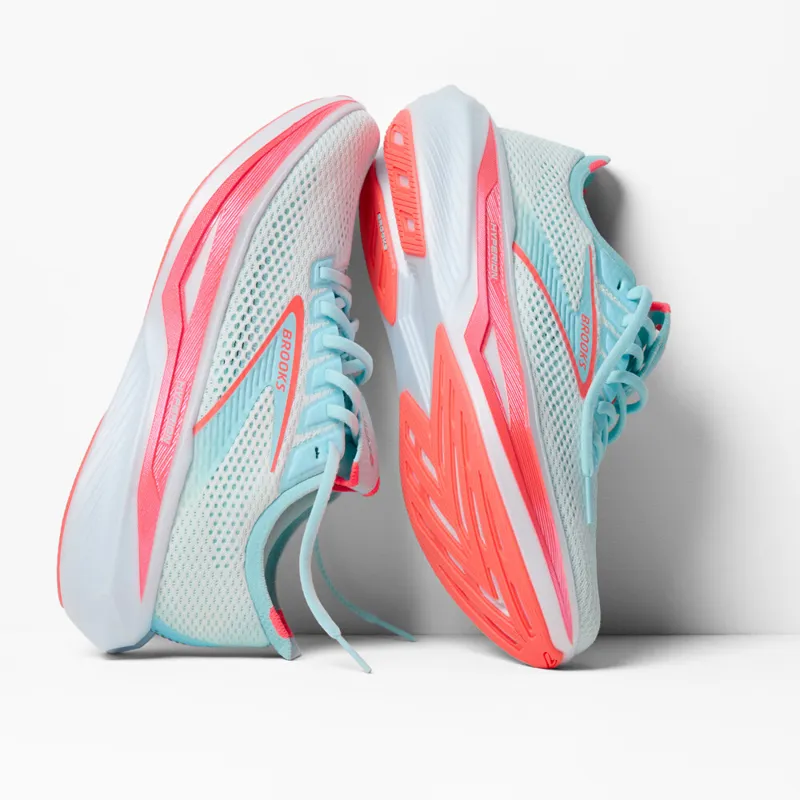 Brooks Women's Hyperion 3 Running Shoes in White/Pink Clay/Atomizer -1