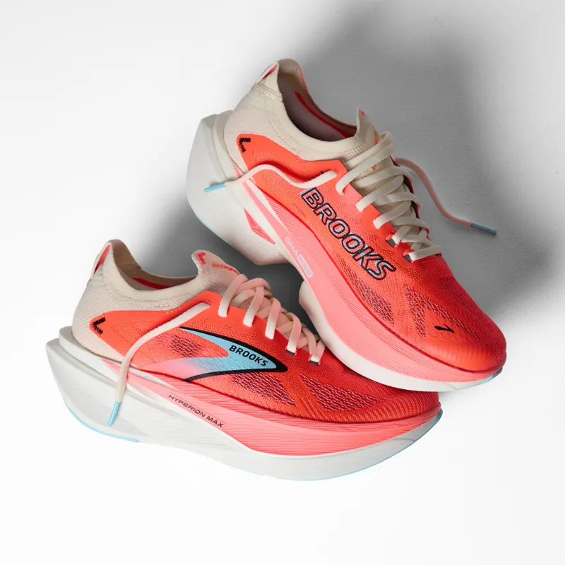 Brooks Women's Hyperion Max 3 Running Shoes in Coconut/Fiery Coral/Atomizer-1