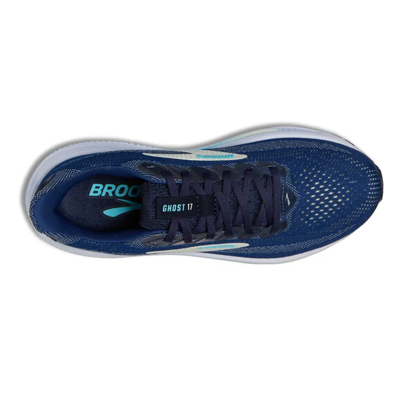Brooks Ghost 17 Running Shoes in Navy/Green/Turquoise - WIDE -2