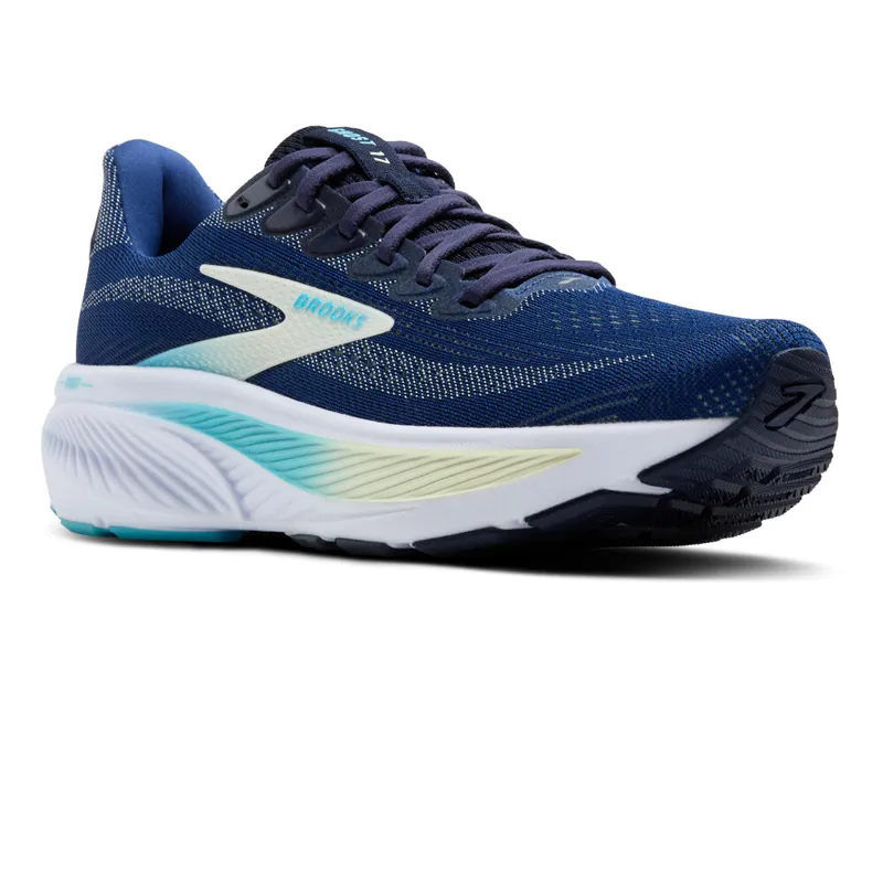 Brooks Ghost 17 Running Shoes in Navy/Green/Turquoise - WIDE -1