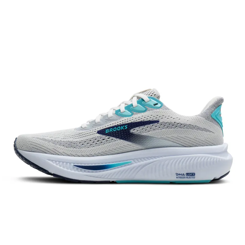 Brooks Men's Ghost 17 Running Shoes in White/Beacon Blue/Ipanema-3