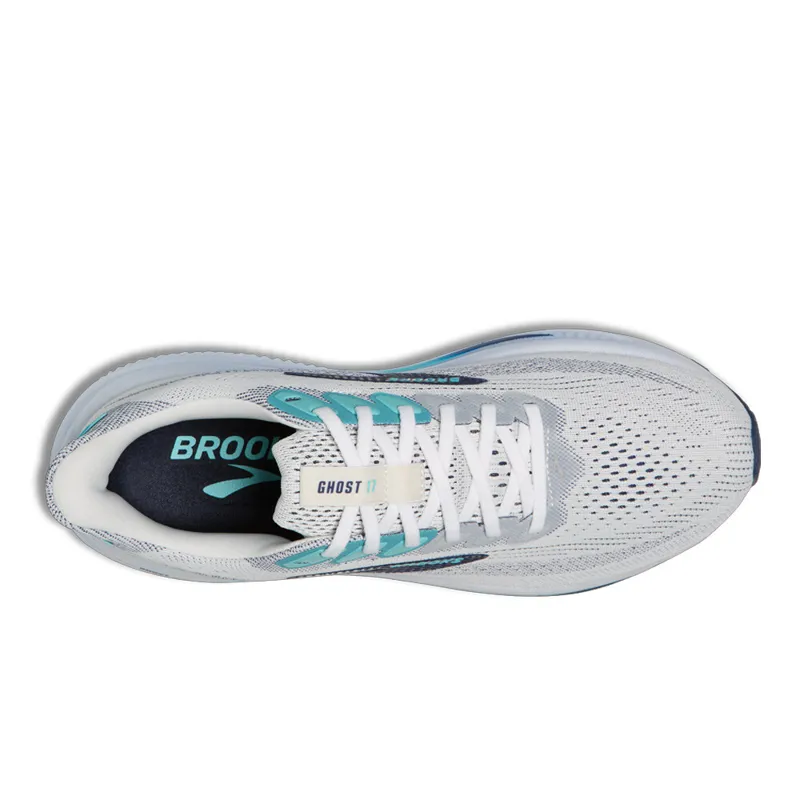 Brooks Men's Ghost 17 Running Shoes in White/Beacon Blue/Ipanema-2