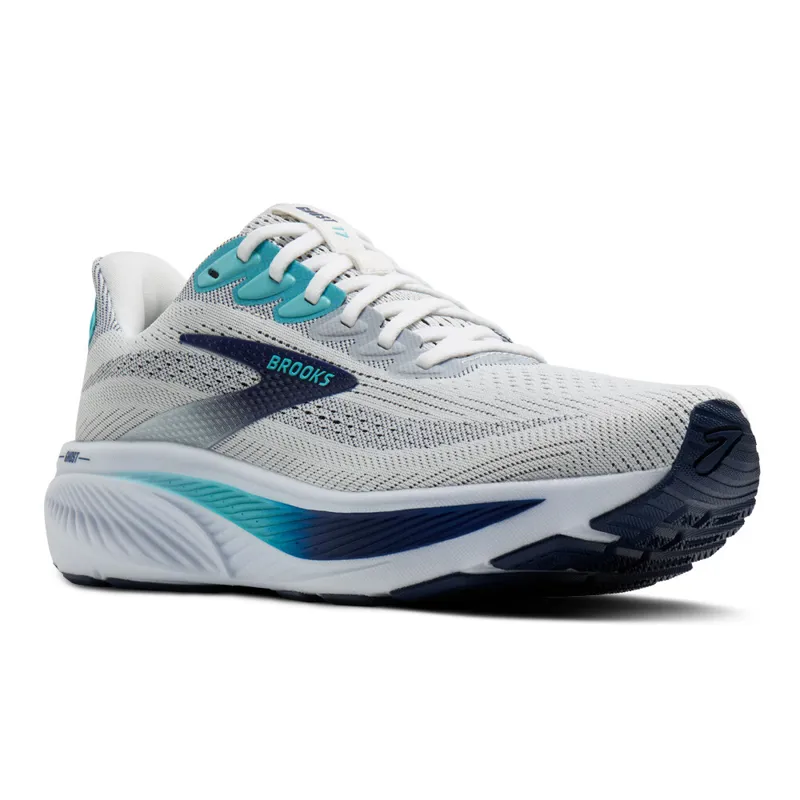 Brooks Men's Ghost 17 Running Shoes in White/Beacon Blue/Ipanema-1