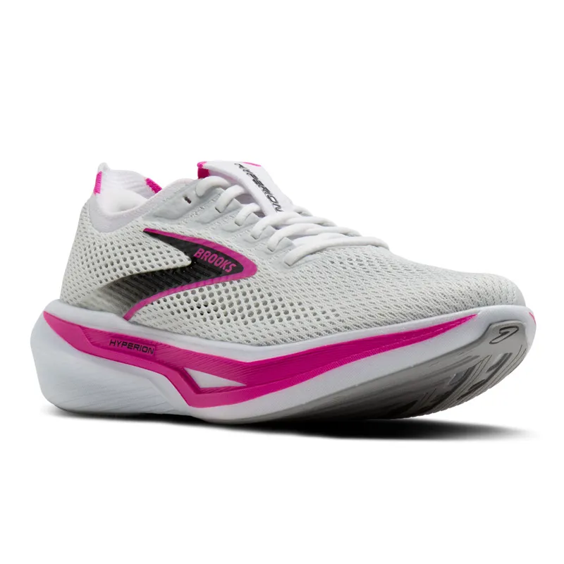 Brooks Women's Hyperion 3 Running Shoes in White/Luminary/Cyber Pink-1