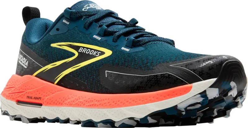Brooks Men's Cascadia 18 Trail Shoes in Legion Blue/Black/Flame-1