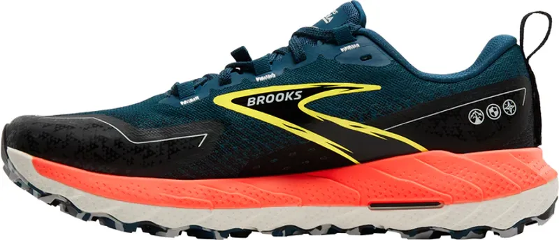 Brooks Men's Cascadia 18 Trail Shoes in Legion Blue/Black/Flame-4