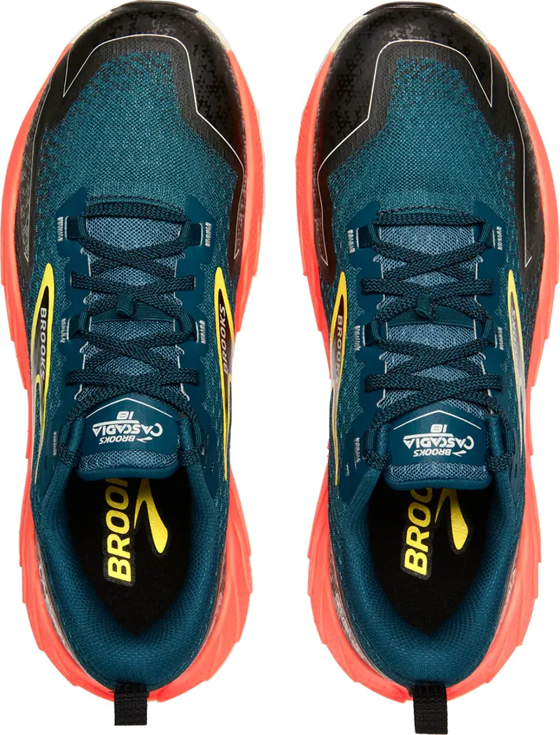 Brooks Men's Cascadia 18 Trail Shoes in Legion Blue/Black/Flame-3