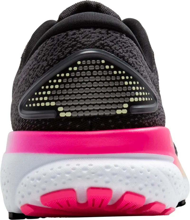 Brooks Women's Ghost 16 Running Shoes in Black/Pink/Yellow-3