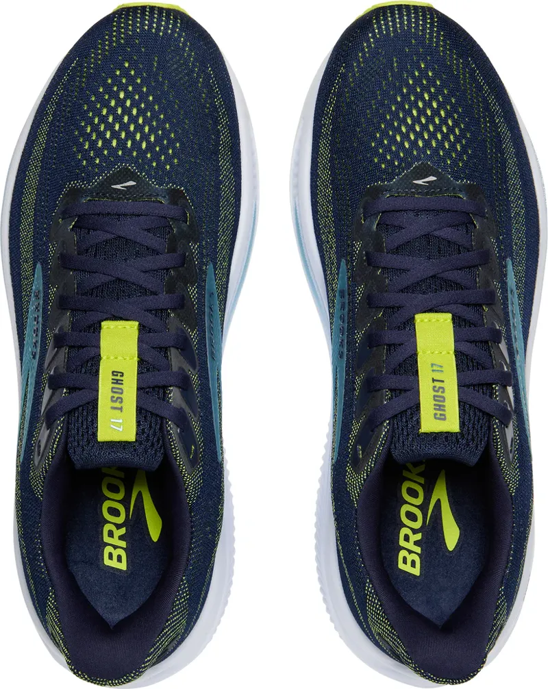 Brooks Men's Ghost 17 Running Shoes in  Peacoat/Lime/Blue-1