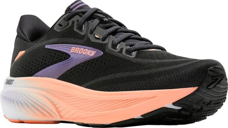 Brooks Women's Ghost 18 Black/Mulled Grape/Peach-1