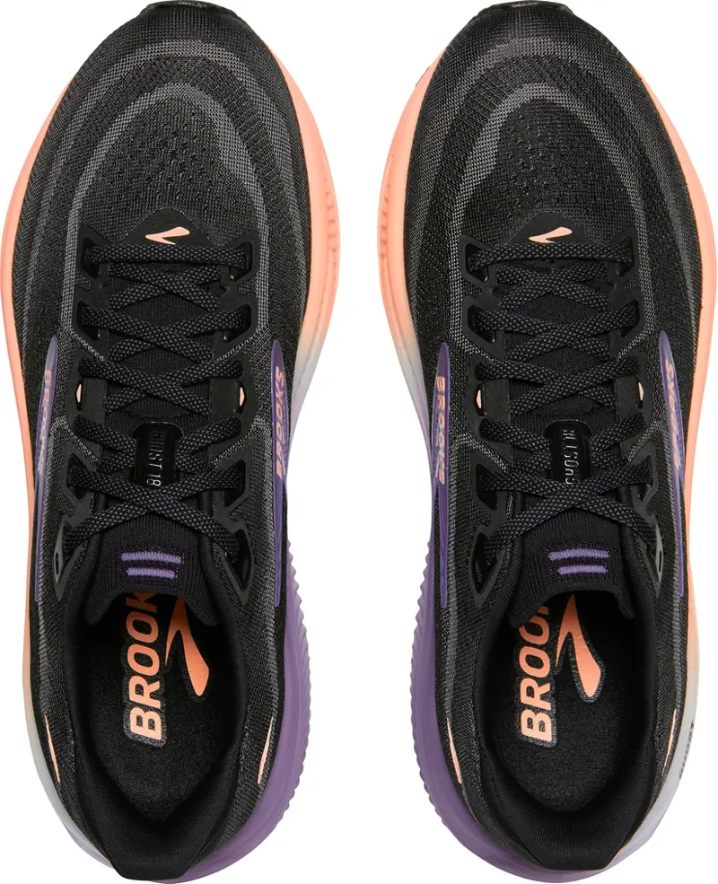 Brooks Women's Ghost 18 Black/Mulled Grape/Peach-3
