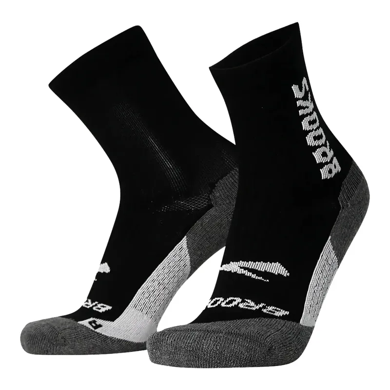 Brooks Crew Running Socks in Black/BR Crew-3