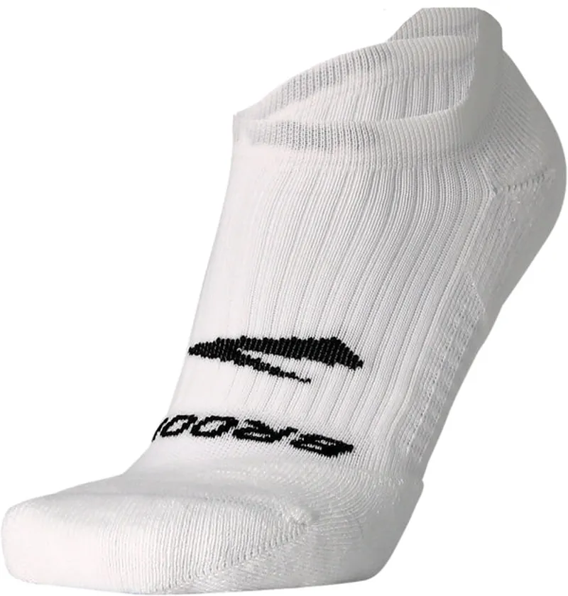 Brooks Ghost No Show Running Socks in White-4