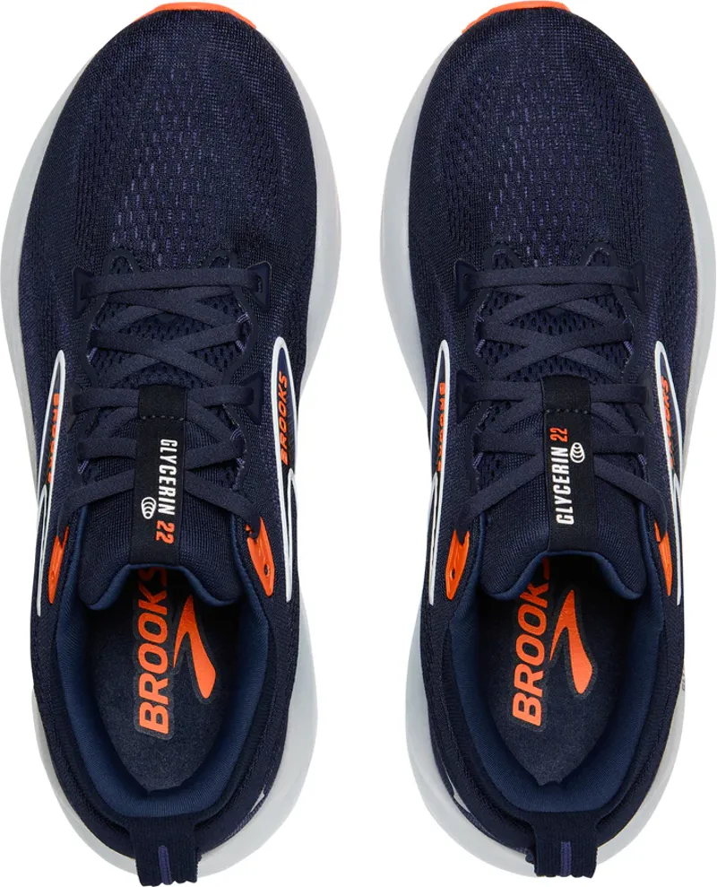 Brooks Men's Glycerin 22 Running Shoes in Black/Blue Heron/Orange-2