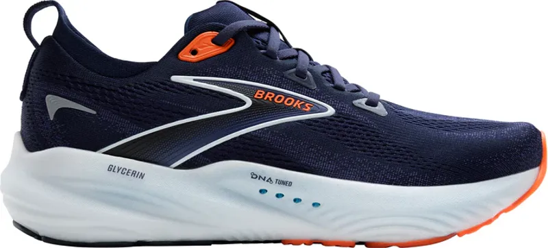 Brooks Men's Glycerin 22 Running Shoes in Black/Blue Heron/Orange