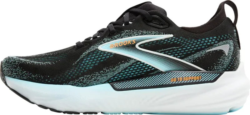 Brooks Men's Glycerin GTS 22 Running Shoes in Black/Atomizer/Blazing Orange-1