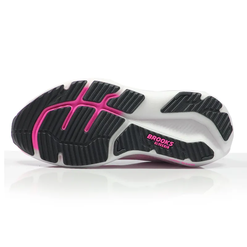 Brooks Women's Glycerin 23 Running Shoes in White/Phantom/Cyber Pink -2