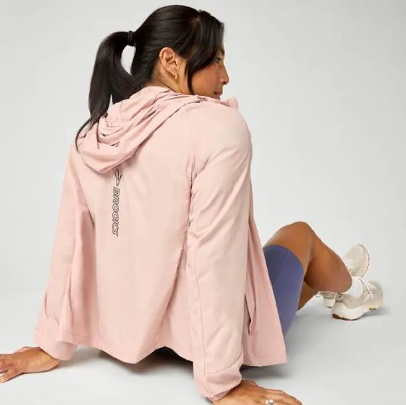 Brooks Women's Canopy Packable Running Jacket in Rose Dust-1