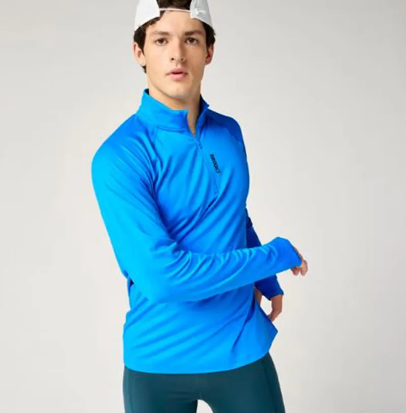 Brooks Men's Dash 1/4 Zip 3.0 Bestselling Running Top in Cyber Blue-2