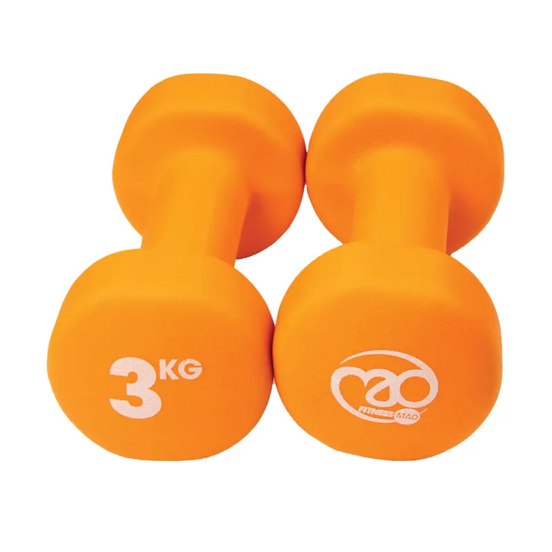 Fitness Mad 3kg Neo Dumbbells - Orange-1