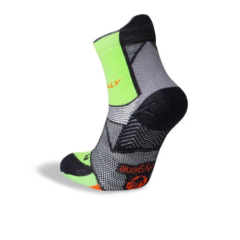 Hilly Marathon Fresh Anklet Med Black/Grey/Lime Green-2