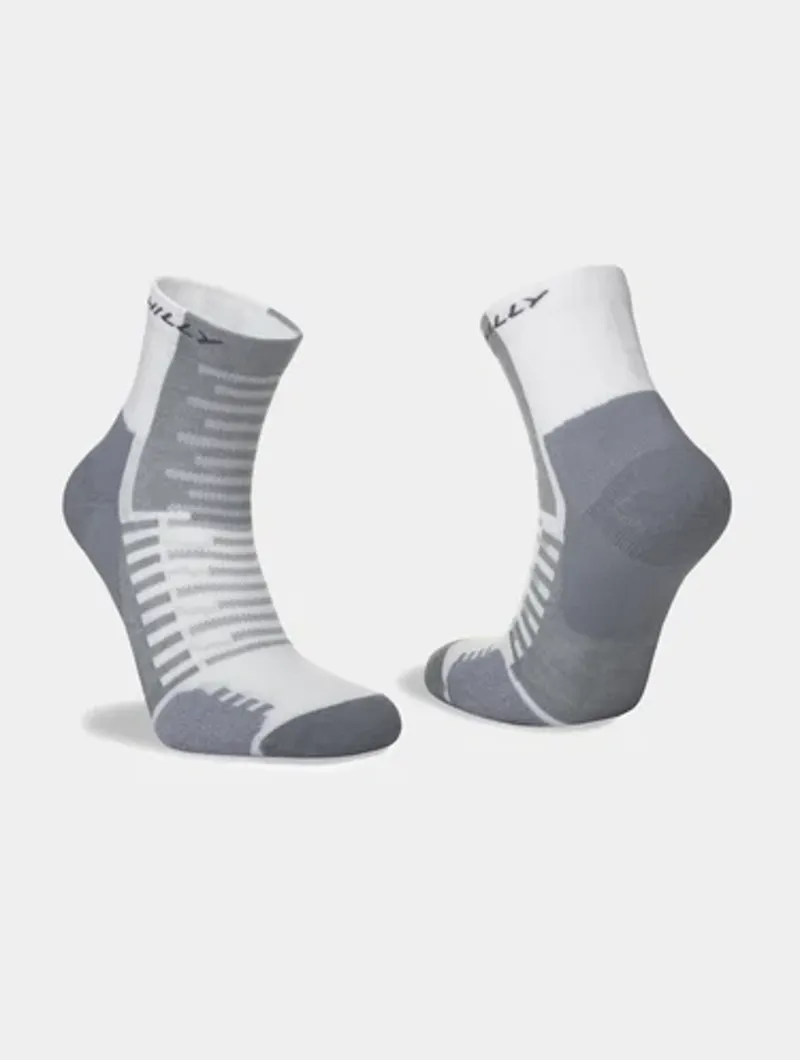 Hilly Active Min Anklet Running Socks in White/Grey-5