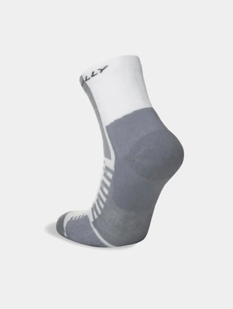 Hilly Active Min Anklet Running Socks in White/Grey-3