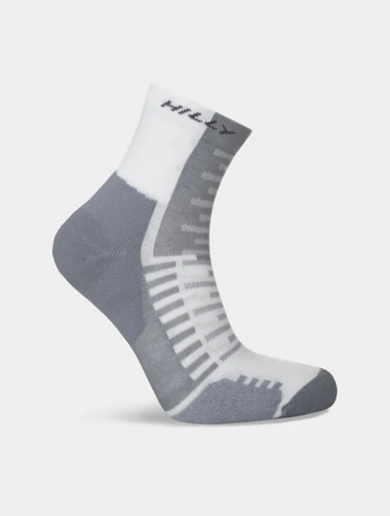 Hilly Active Min Anklet Running Socks in White/Grey-1
