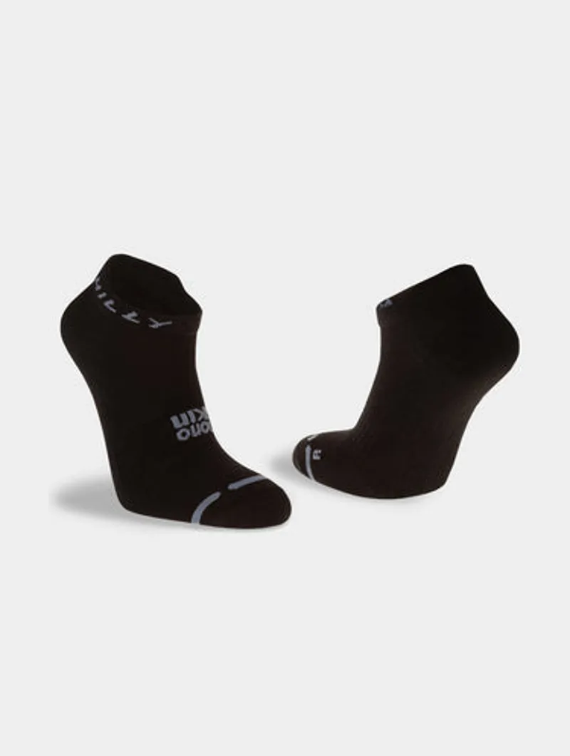 Hilly Active Socklet Zero Cushion Running Socks in Black Grey-4